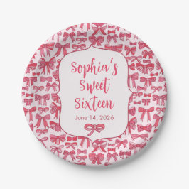 Roze Striking Lint Lint Feest Papieren Borden Bordje