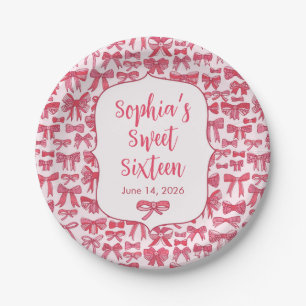 Roze Striking Lint Lint Feest Papieren Borden Bordje