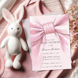 Roze Strikje Baby Meisje Kaart