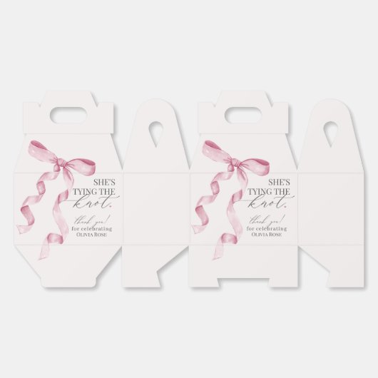 Roze strikje dat de knoop doorhakt bruids douche c bedankdoosjes (Ongevouwen)