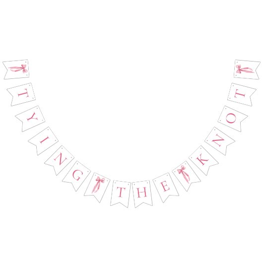 Roze strikje dat de knoop doorhakt bruids douche vlaggetjes (Alle)