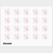 Roze strikje doop ronde sticker (Vel)