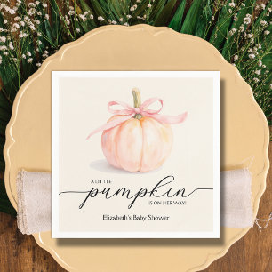 Roze Strikje Kleine Pompoen Meisje Baby Shower Servet