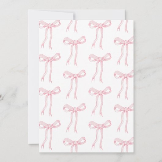 Roze strikje meisjes willen gewoon een 1e verjaard kaart (Achterkant)