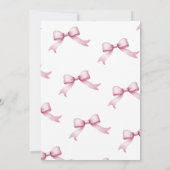 Roze strikje meisjes willen gewoon een 1e verjaard kaart (Achterkant)