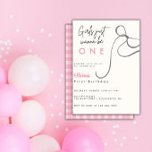 Roze strikje meisjes willen gewoon een 1e verjaard kaart