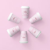 Roze strikje meisjes willen gewoon een 1e verjaard papieren bekers