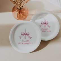 Roze strikje meisjes willen gewoon een 1e verjaard