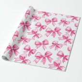 Roze strikjes Linten Cadeaupapier (Uitgerold)