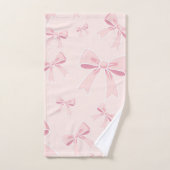 Roze Strikjes Schattig Coquette Cottage Chic Bad Handdoek (Handdoek)
