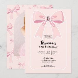 Roze Strikjes Schattig Coquette Cottage Verjaardag Kaart