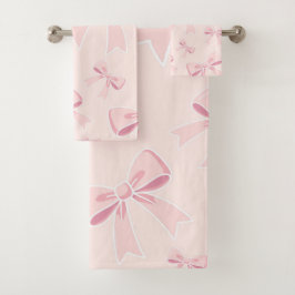 Roze Strikjes Schattig Flirterig Cottage Stijl Bad Handdoek