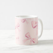 Roze Strikjes Schattig Flirterig Cottage Stijl Koffiemok (Voorkant rechts)
