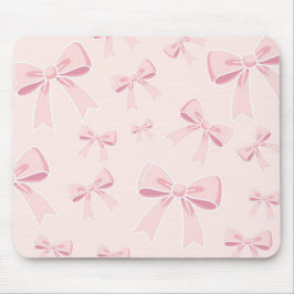 Roze Strikjes Schattig Flirterig Cottage Stijl Muismat