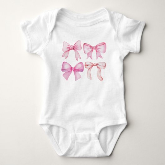 Roze Strikjes Waterverf Romper (Voorkant)