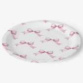 Roze strikjes willen gewoon een eerste verjaardag  papieren bordje (Gekanteld)