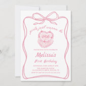 Roze strikjes willen gewoon één verjaardag zijn kaart (Voorkant)