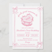 Roze strikjes willen gewoon één verjaardag zijn kaart (Voorkant)