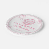 Roze strikjes willen gewoon één verjaardag zijn papieren bordje (Gekanteld)