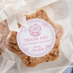 Roze strikjes willen gewoon één verjaardag zijn ronde sticker