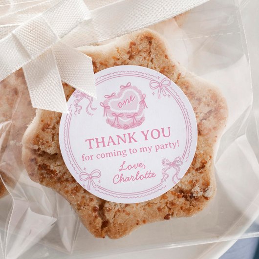 Roze strikjes willen gewoon één verjaardag zijn ronde sticker