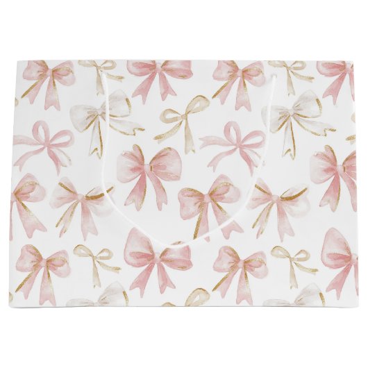 Roze Strikken Baby Shower Roze Tinten Groot Cadeauzakje (Voorkant)