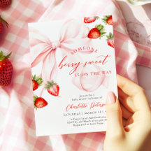 Roze Strikken Bes Zacht Baby Shower Uitnodiging