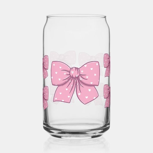 roze strikken blikvorm glas (Links)