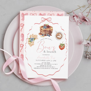 Roze Strikken & Brunch Pannenkoek Wafel Meisje Bab Kaart
