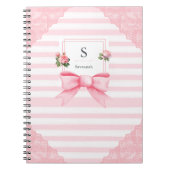  roze strikken coquette esthetisch notitieboek (Voorkant)