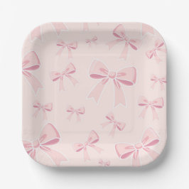 Roze Strikken Cute Coquette Cottage Verjaardagsfee Papieren Bordje