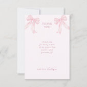 Roze Strikken Elegante Bruidsfeest Bedankkaart (Voorkant)