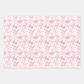 Roze strikken en donkerroze stippen inpakpapier vel (Voorkant 2)