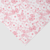 Roze strikken en donkerroze stippen tissuepapier (Detail)