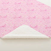 Roze strikken en harten patroon sherpa deken (3/4)