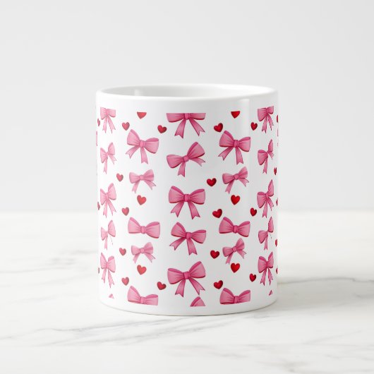 Roze Strikken Grote Koffiekop (Voorkant)