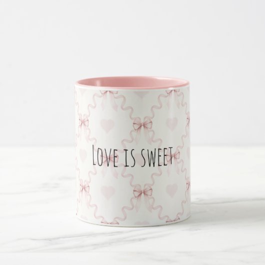 Roze Strikken Hartjes Zoete Liefde Mok (Midden)