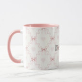 Roze Strikken Hartjes Zoete Liefde Mok (Links)