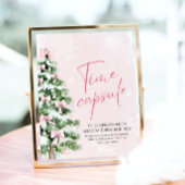 Roze Strikken Kerstboom Tijd Capsule Spel Bord Poster