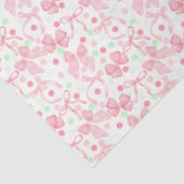 Roze strikken met roze en groene stippen tissuepapier (Detail)