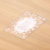 roze strikken ontwerp Doop Uitnodiging (Laagn)