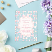 roze strikken ontwerp Doop Uitnodiging (Insitu (Huwelijk))