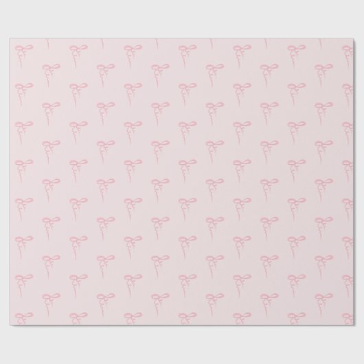 Roze strikken patroon baby meisje douche cadeaupapier (Vlak)