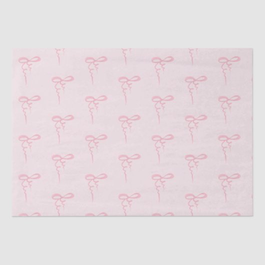 Roze strikken patroon baby meisje douche tissuepapier (Voorkant)