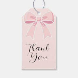 Roze Strikken Schattig Coquette Cottage Verjaardag Cadeaulabel