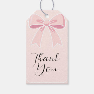 Roze Strikken Schattig Coquette Cottage Verjaardag Cadeaulabel