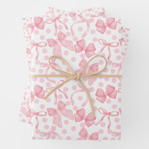 Roze Strikken & Stippen  Inpakpapier Vel