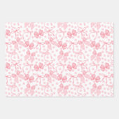 Roze Strikken & Stippen Inpakpapier Vel (Voorkant)
