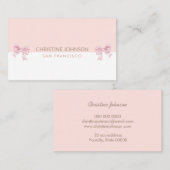 Roze strikken wit en roze visitekaartje (Voorkant / Achterkant)