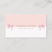 Roze strikken wit en roze visitekaartje (Voorkant)